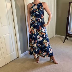 Dark Blue Floral Dress
